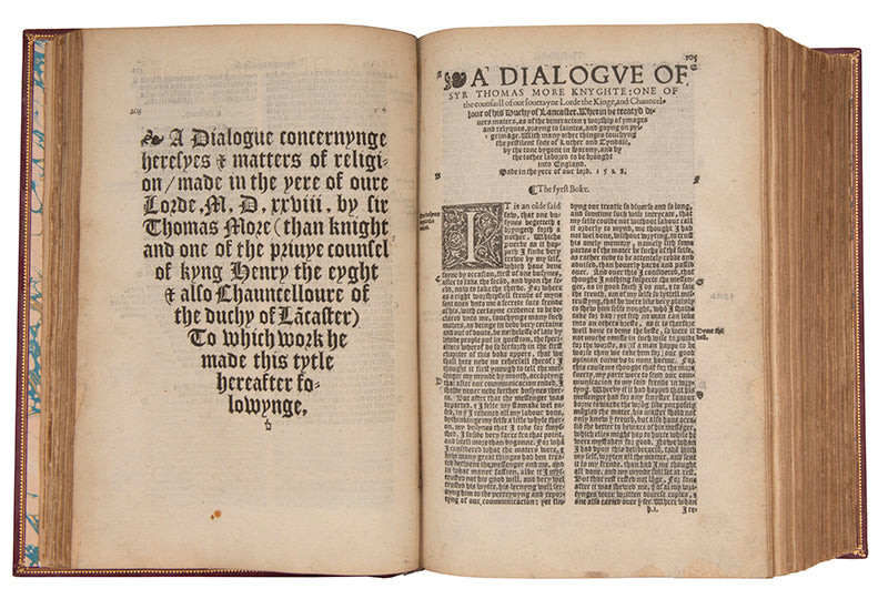 The Workes of Sir Thomas More Knyght, the first collected edition of More's English texts, edited by his nephew William Rastell and published under Mary I<br />