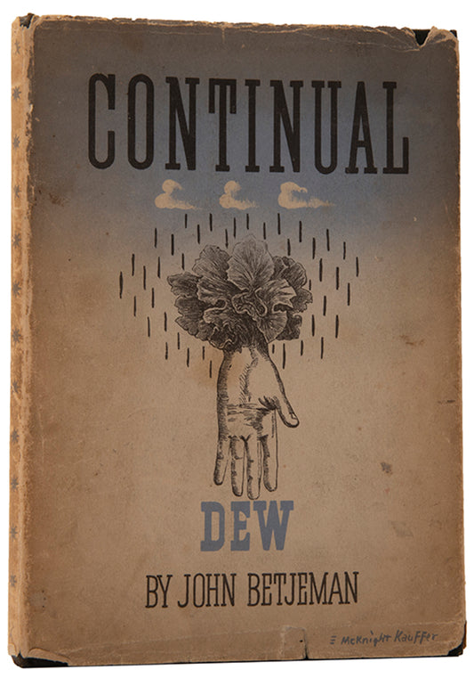 First edition of Continual Dew by John Betjeman, with the unclipped price jacket.  The author's second volme of poems.