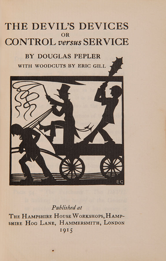 1934 reissue of The Devil's Devices by Douglas Pepler, inscribed by the author.
