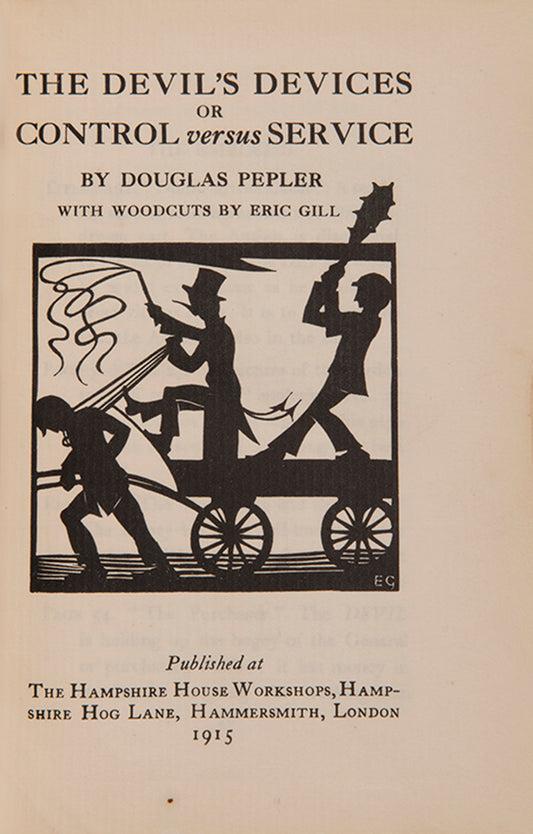 1934 reissue of The Devil's Devices by Douglas Pepler, inscribed by the author.