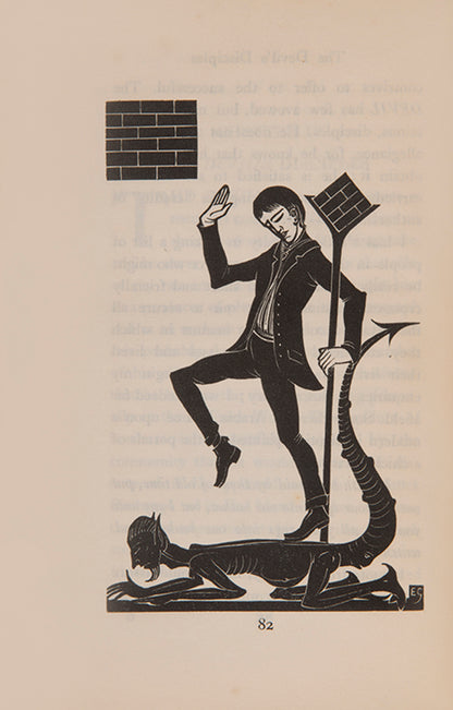 1934 reissue of The Devil's Devices by Douglas Pepler, inscribed by the author.