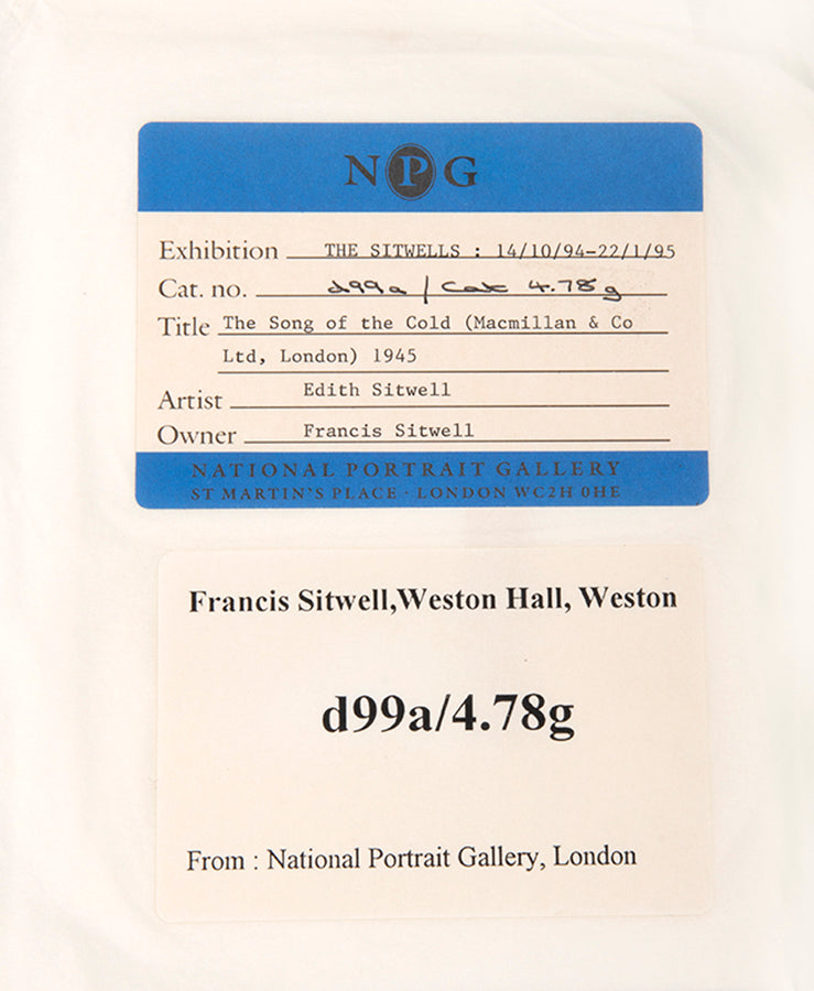 First edition of The Song of the Cold by Edith Sitwell, inscribed by the author to Georgia Sitwell.