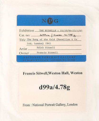 First edition of The Song of the Cold by Edith Sitwell, inscribed by the author to Georgia Sitwell.