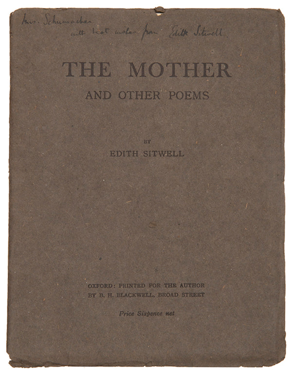 First edition of The Mother and Other Poems by Edith Sitwell, inscribed by the author. 