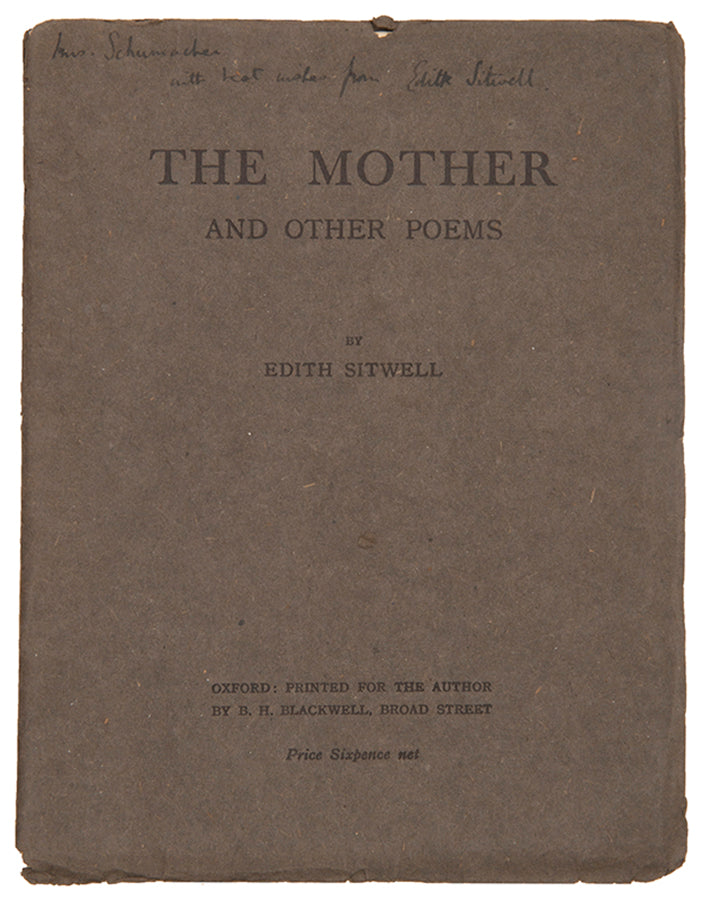 First edition of The Mother and Other Poems by Edith Sitwell, inscribed by the author.