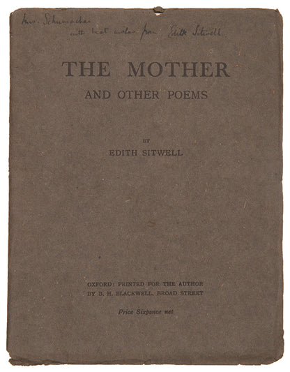 First edition of The Mother and Other Poems by Edith Sitwell, inscribed by the author.