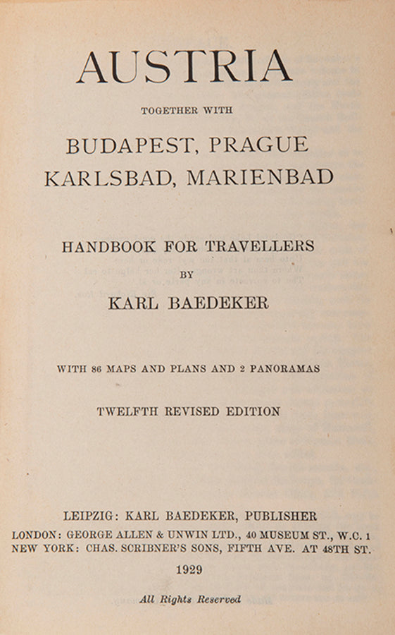 Last edition in this series (1900 -1929). The Austro-Hungarian Empire had disintegrated after World War I 