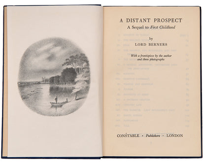 A superb association copy of A Distant Propsect, a further volume of biography from Lord Berners, inscribed by him to Clarissa Eden, Countess of Avon.