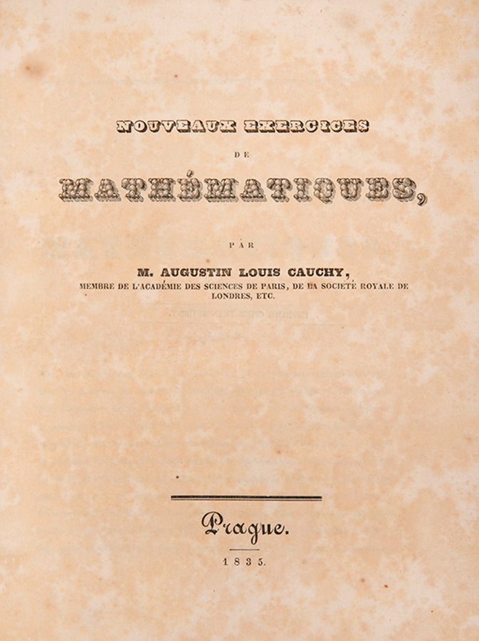 An attractive 11-volume set of nineteenth-century scientific and mathematical treatises, including works by Avogadro, Cauchy, and Legendre, among others.