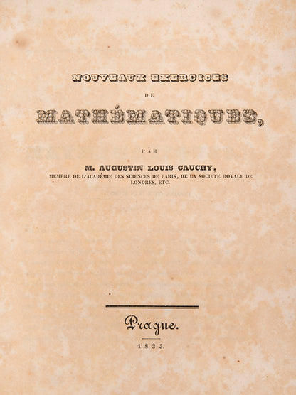 An attractive 11-volume set of nineteenth-century scientific and mathematical treatises, including works by Avogadro, Cauchy, and Legendre, among others.