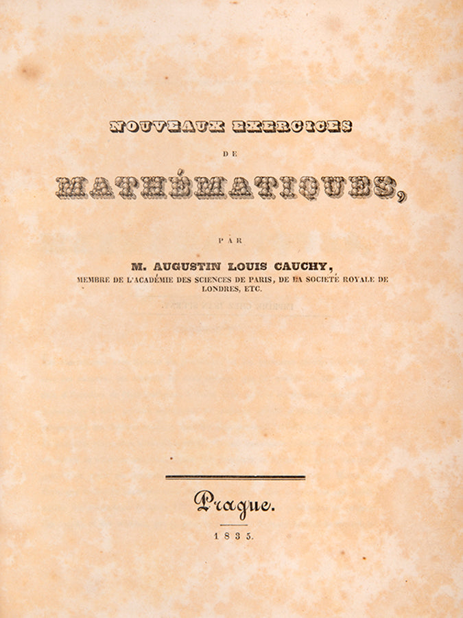 An attractive 11-volume set of nineteenth-century scientific and mathematical treatises, including works by Avogadro, Cauchy, and Legendre, among others.