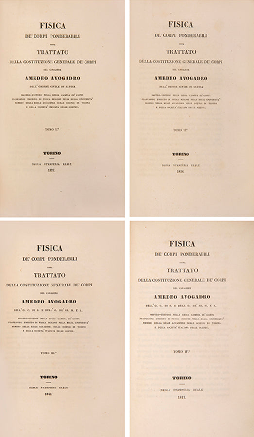 An attractive 11-volume set of nineteenth-century scientific and mathematical treatises, including works by Avogadro, Cauchy, and Legendre, among others.