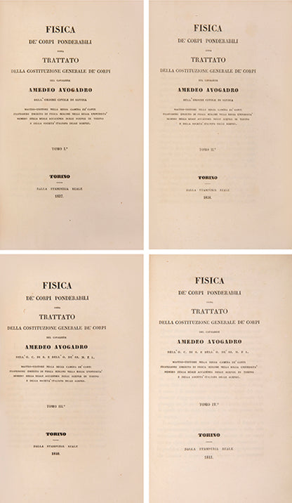 An attractive 11-volume set of nineteenth-century scientific and mathematical treatises, including works by Avogadro, Cauchy, and Legendre, among others.