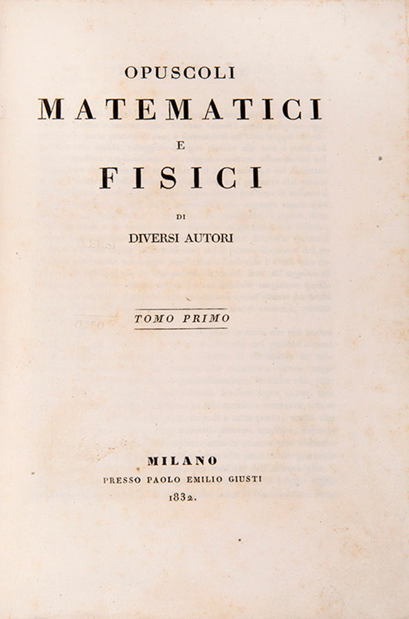 An attractive 11-volume set of nineteenth-century scientific and mathematical treatises, including works by Avogadro, Cauchy, and Legendre, among others.