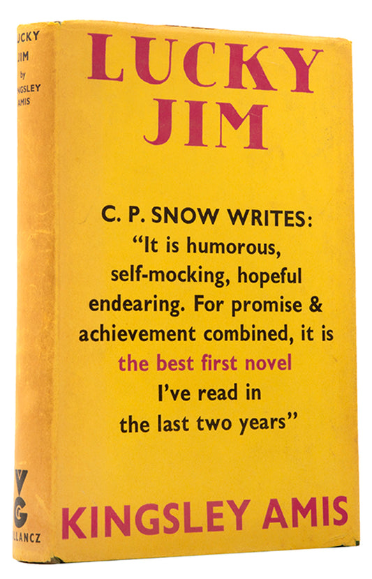 An attractive signed first edition of the first novel by Kingsley Amis, Lucky Jim features an inferior academic in a second-rate university