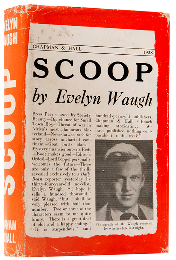 First edition of Scoop by Evelyn Waugh, published in London in 1938.