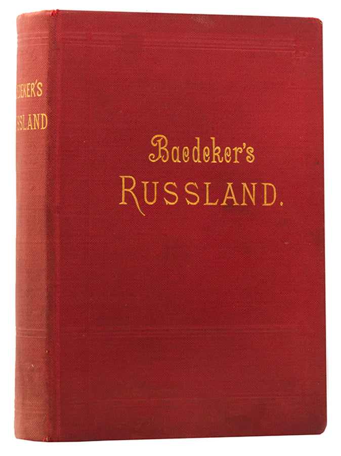 Fourth edition of Baedker's Russland guide, with map of Poland before title page.