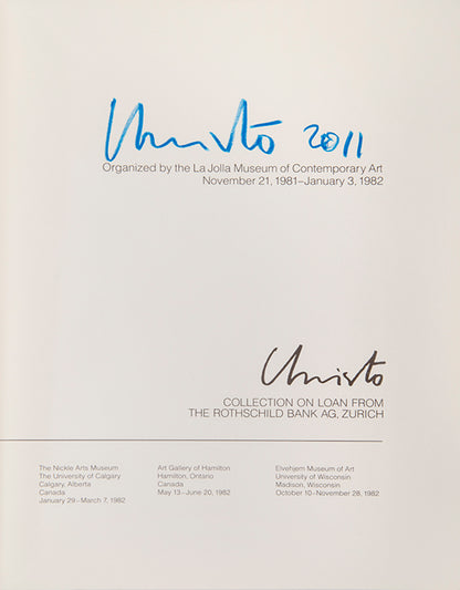 A set of four first edition Christo books, each signed by Christo on the title page or half-title. 