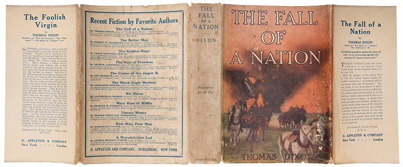 The first printing of The Fall of a Nation by Thomas Dixon, published in New York in 1916.