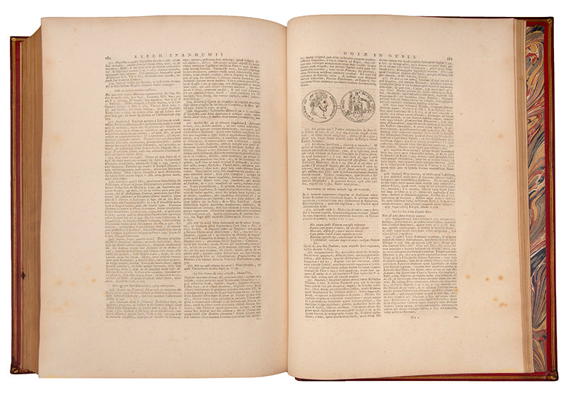 A finely bound example of the 1710 edition of the eleven extant comedies of Aristophanes, printed in Greek and Latin.
