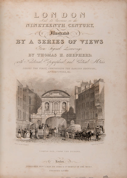 The richly illustrated second edition of Shepherd's topographical study of London, featuring 64 engraved architectural plates