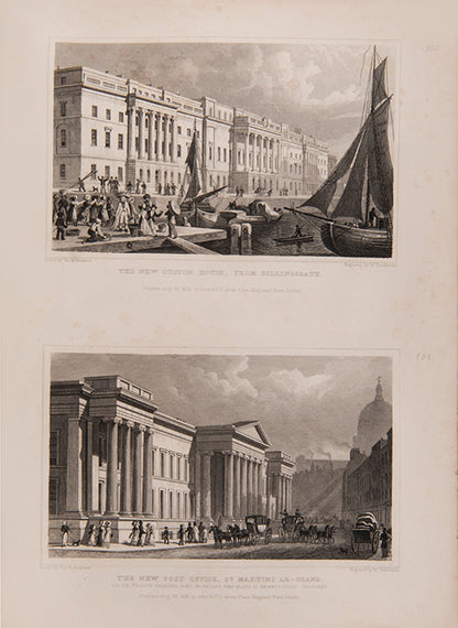 The richly illustrated second edition of Shepherd's topographical study of London, featuring 64 engraved architectural plates