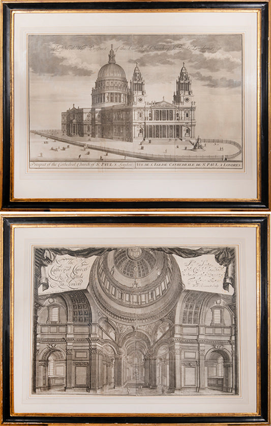 A pair of copper engravings, framed and glazed, 1724