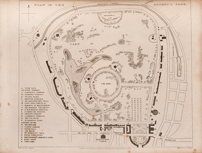 The first edition of Shepherd's richly illustrated Metropolitan Improvements, including the oft omitted plan of Regents Park
