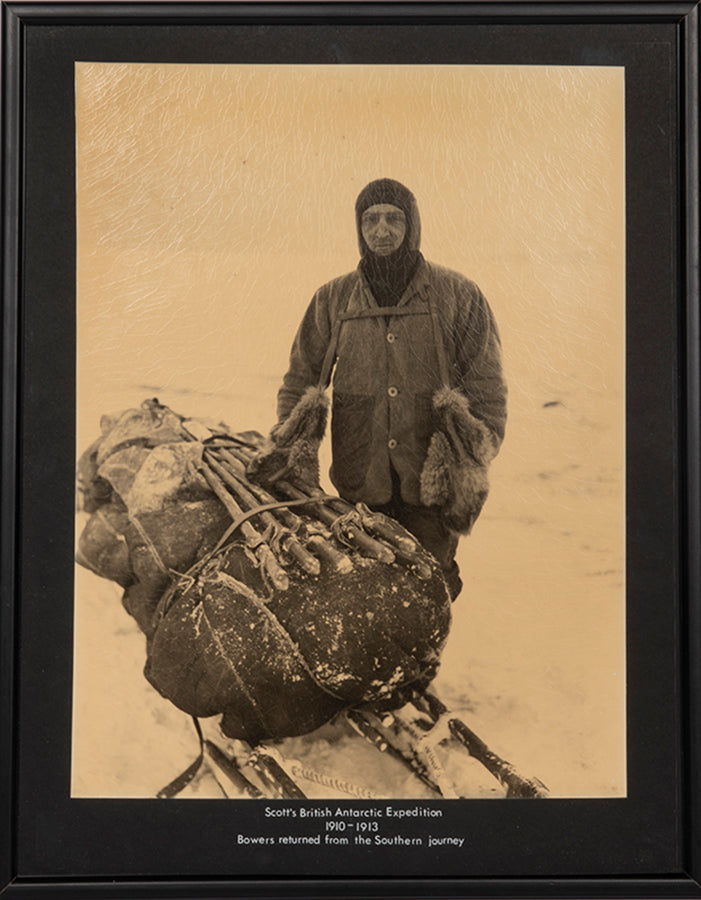 Classic photograph by Herbert Ponting from Captain Scott's Terra Nova expedition showing Capt. H.R. Bowers returning from the Southern journey.