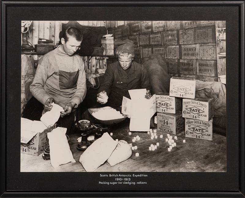 Packing sugar for sledging rations.