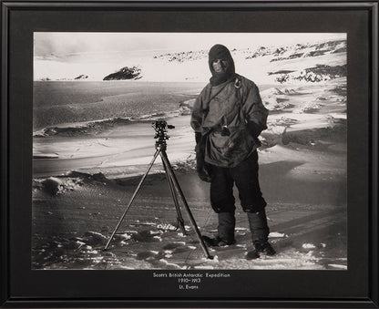 Classic Herbert Ponting photograph from Captain Scott's Terra Nova expedition (1910-1913), showing Lt. Edward Evans