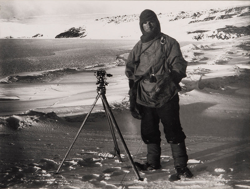 Classic Herbert Ponting photograph from Captain Scott's Terra Nova expedition (1910-1913), showing Lt. Edward Evans