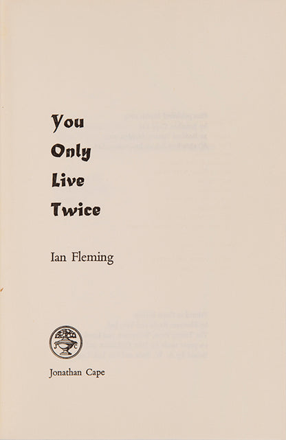 First edition, presentation copy, of You Only Live Twice by Ian Fleming, inscribed by the author.