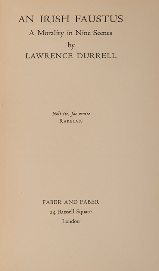 First edition of The Tree of Idleness by Lawrence Durrell, signed by the author.