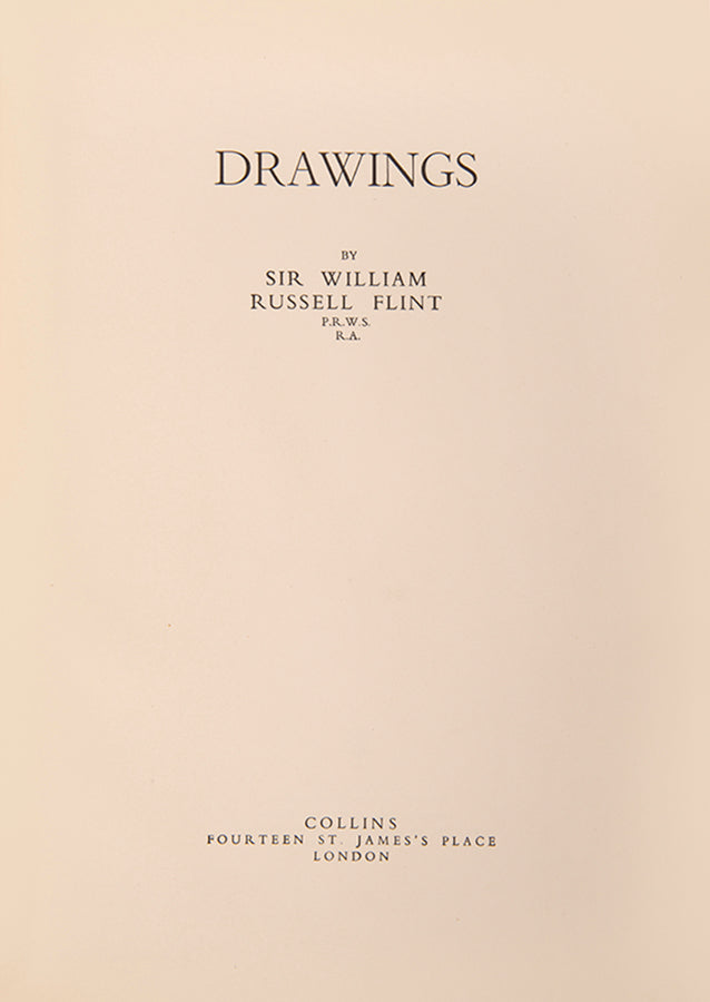The first edition of William Russell Flint's Drawings, signed and numbered by the artist, with an original pencil study by Flint titled Young Gipsy