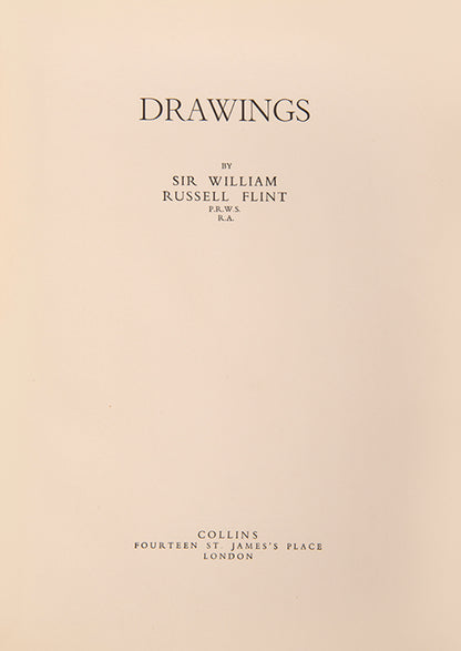 The first edition of William Russell Flint's Drawings, signed and numbered by the artist, with an original pencil study by Flint titled Young Gipsy