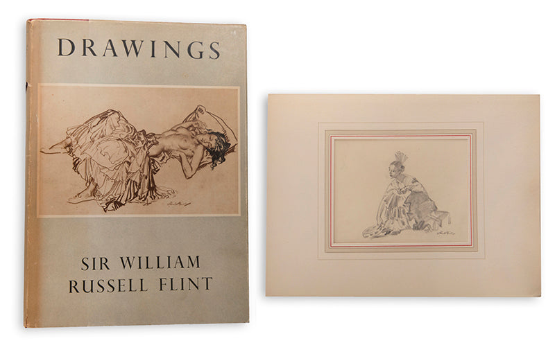 The first edition of William Russell Flint's Drawings, signed and numbered by the artist, with an original pencil study by Flint titled Young Gipsy