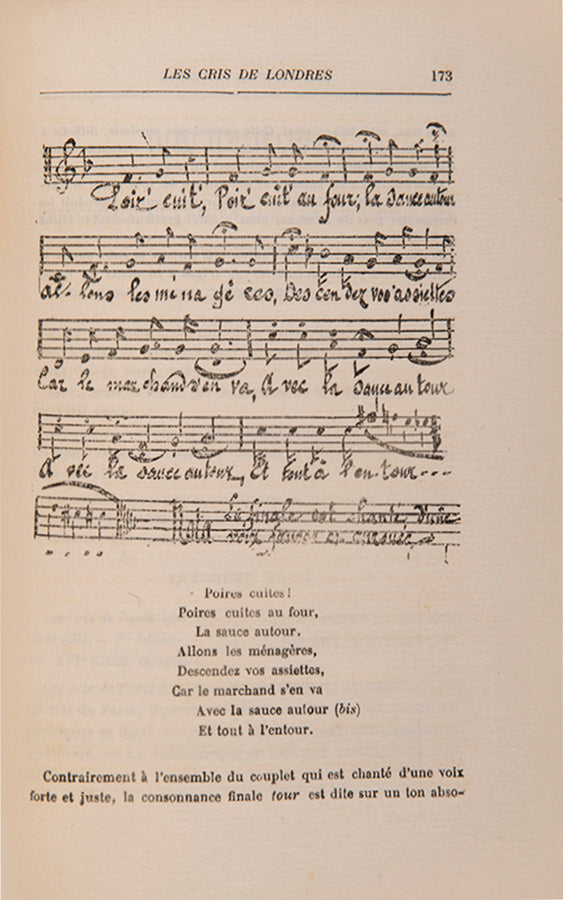 First and very limited French edition of the 18th century 'Cries of London' published in Paris in 1893.