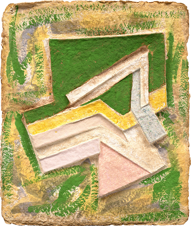 Frank Stella, Lunna Wola (V), from Paper Reliefs, 1975, unique cotton-pulp relief with hand-colouring and collage, signd by the artist