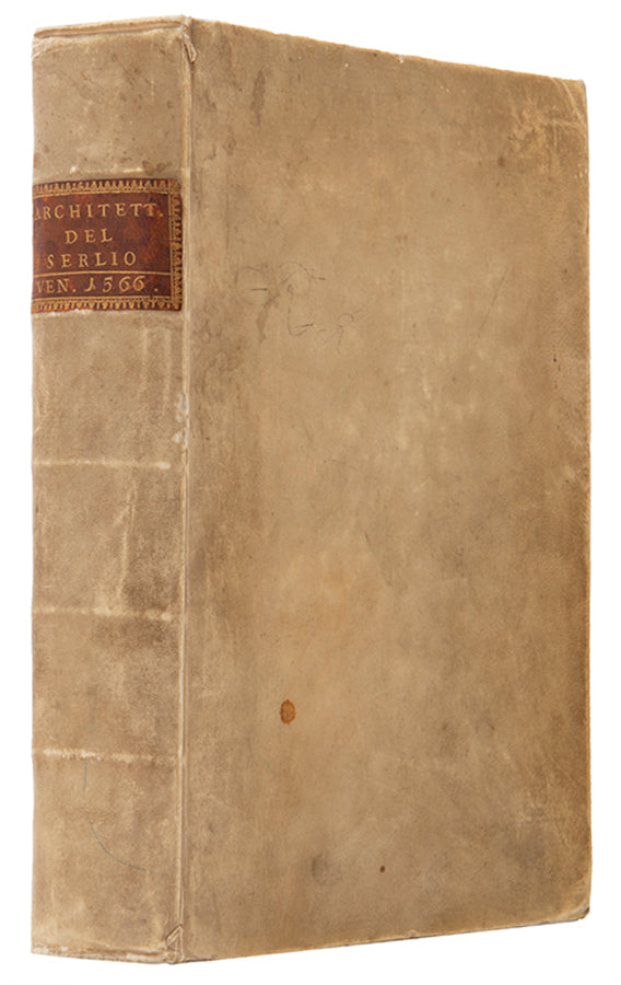 The first quarto edition of Sebastiano Serlio's Libro Primo to Qvinto, bound with the Libro Estraordinario, an illustrated introduction to architecture.