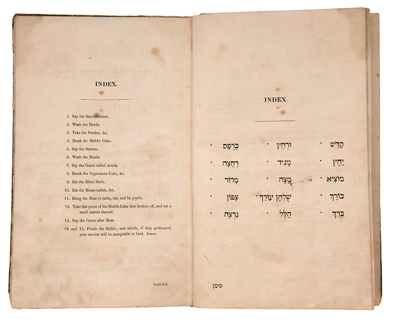 Ashkenazic Passover Haggadah edited by Isaac Levi, one of the pioneers of Jewish printing in London. 