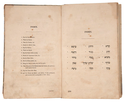 Ashkenazic Passover Haggadah edited by Isaac Levi, one of the pioneers of Jewish printing in London. 