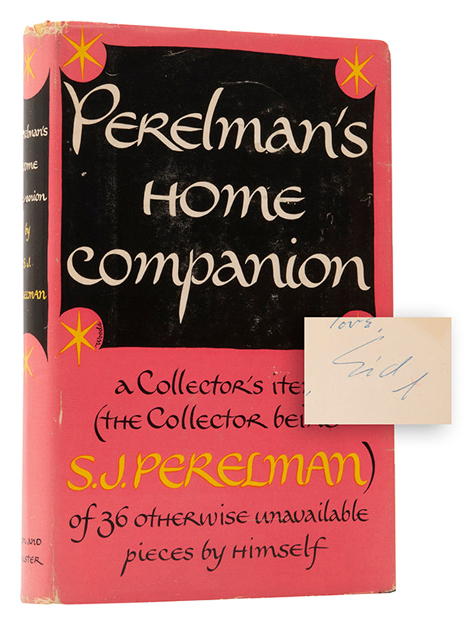 First edition of Perelman's Home Companion by S.J. Perelman, inscribed by the author to his mother.