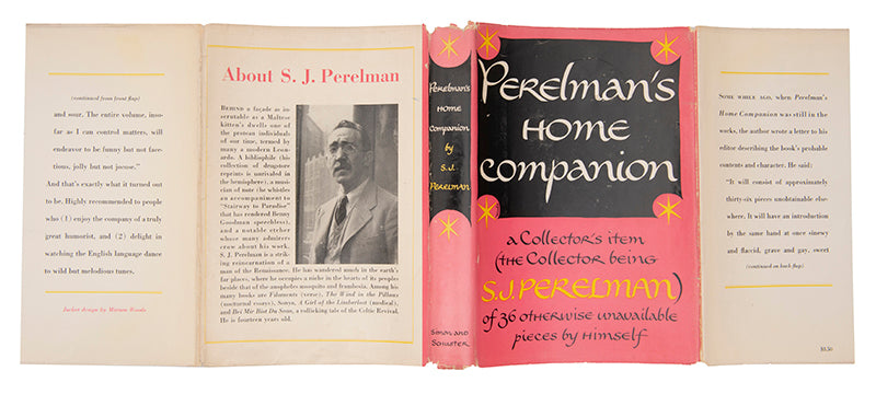 First edition of Perelman's Home Companion by S.J. Perelman, inscribed by the author to his mother.