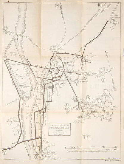 First edition of Say it in Arabic and See Egypt, a charming booklet of practical Arabic for British troops in Egypt during World War II, with a set of propaganda cartoons reprinted from the Egyptian Gazette, and street map of Cairo. 