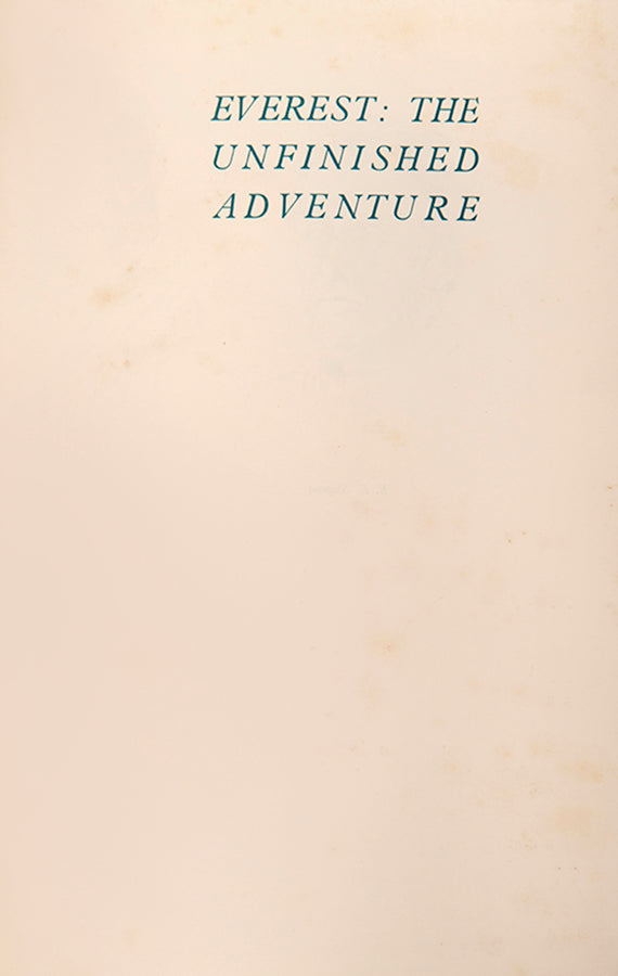 With dust wrapper. Ruttledge's account of the 1935 and 1936 unsuccessful expeditions to Mount Everest.