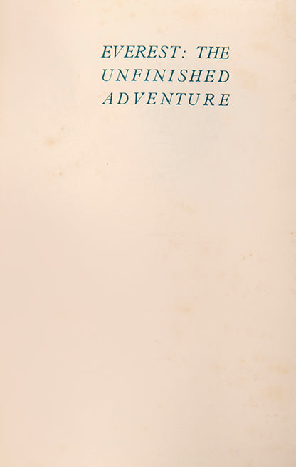 With dust wrapper. Ruttledge's account of the 1935 and 1936 unsuccessful expeditions to Mount Everest.