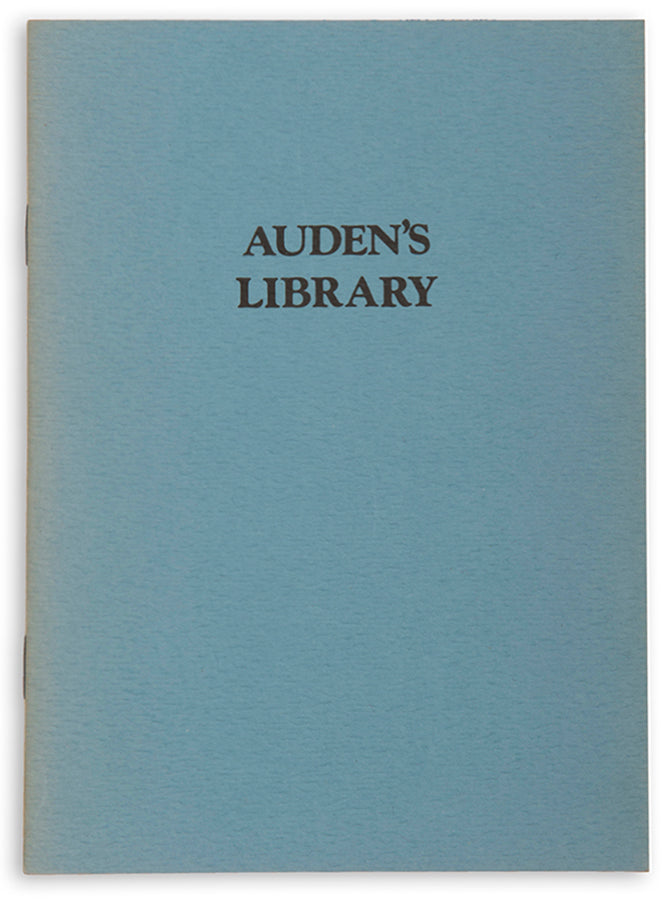 First edition of Auden's Library by Robert A. Wilson, one of 300 copies.