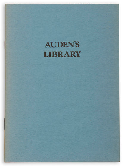 First edition of Auden's Library by Robert A. Wilson, one of 300 copies.