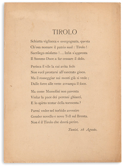 Songs for Italy.